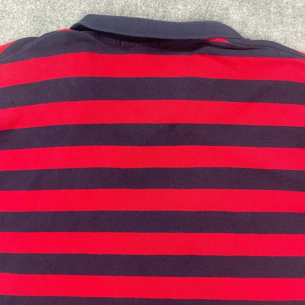 Polo Ralph Lauren Vintage Mens Polo Shirt XXL Red Striped Short Sleeve